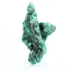 Malaquite do Congo com estrutura fibrosa, espécime mineral sobre base - 2