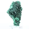 Malaquite do Congo com estrutura fibrosa, espécime mineral sobre base - 4