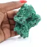 Malaquite do Congo com estrutura fibrosa, espécime mineral sobre base - 6