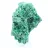 Malaquite do Congo com estrutura fibrosa, espécime mineral sobre base
