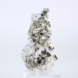 Pirita do Peru em formas octaédricas – Mineral de colecionador sobre base