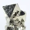 Octaedros de pirita do Peru – Espécime natural sobre uma base - 7