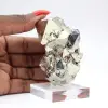 Octaedros de pirita do Peru – Espécime natural sobre uma base - 8