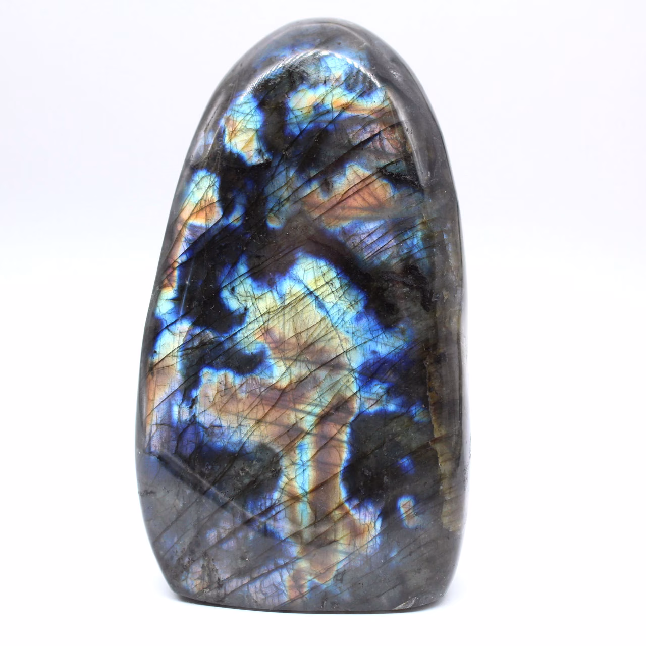Pedra Polida Labradorite Malgaxe para Decoração e Coleção