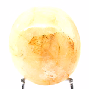 Quartzo amarelo polido de Madagáscar, seixo de coleção