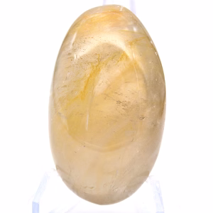 Seixo arredondado em quartzo amarelo natural de Madagáscar