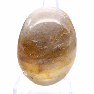 Seixo de quartzo amarelo de Madagáscar com contornos suaves