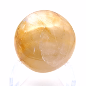 Seixo de quartzo amarelo de Madagáscar para vitrina mineralógica