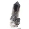Grande cristal de quartzo mórion brasileiro montado em base acrílica - 3