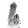 Grande cristal de quartzo mórion brasileiro montado em base acrílica - 5