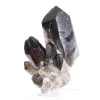 Cristal atarracado de quartzo mórion do Brasil, espécime mineral em base - 0