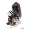 Cristal atarracado de quartzo mórion do Brasil, espécime mineral em base - 2