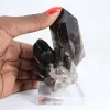 Cristal atarracado de quartzo mórion do Brasil, espécime mineral em base - 1