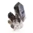 Cristal atarracado de quartzo mórion do Brasil, espécime mineral em base