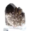 Quartzo mórion do Brasil, cristal negro natural montado em base - 0
