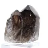 Quartzo mórion do Brasil, cristal negro natural montado em base - 4