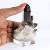 Cristal de quartzo negro mórion, origem Brasil, entregue com base - 1