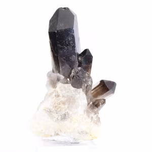Cristal de quartzo negro mórion, origem Brasil, entregue com base