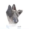 Quartzo mórion brasileiro, cristal decorativo apresentado em base - 2