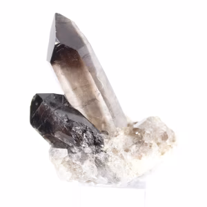 Mórion do Brasil, cristal de quartzo fumado negro em base acrílica