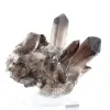 Cristal de quartzo mórion do Brasil, mineral negro montado em base - 0