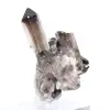 Cristal de quartzo mórion do Brasil, mineral negro montado em base - 3