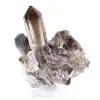 Cristal de quartzo mórion do Brasil, mineral negro montado em base - 4