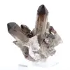 Cristal de quartzo mórion do Brasil, mineral negro montado em base - 5