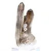 Cristal de quartzo mórion brasileiro de porte esguio, montado em base - 2