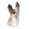 Cristal de quartzo mórion brasileiro de porte esguio, montado em base - 5