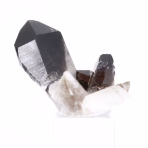 Cristal compacto de quartzo mórion do Brasil em base acrílica