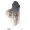Mini cristal de quartzo mórion do Brasil, pedra negra em base - 0