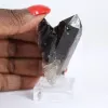 Pequena peça de quartzo mórion brasileiro, cristal em suporte - 1