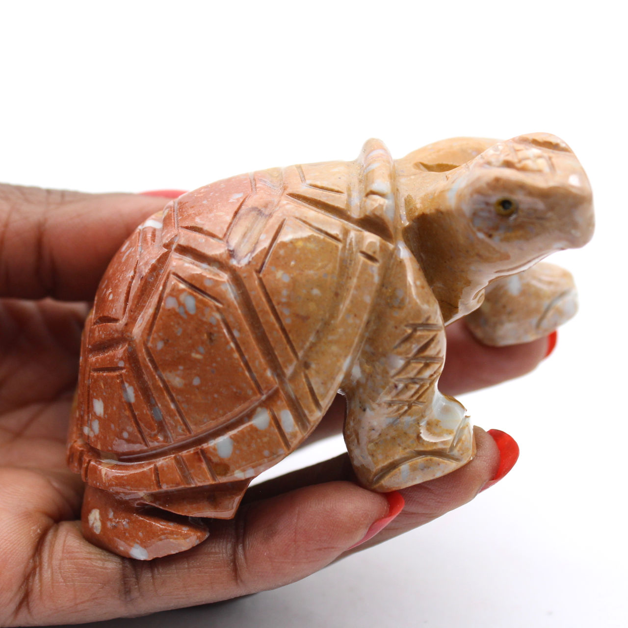 Figura de tartaruga em esteatite natural da Bolívia