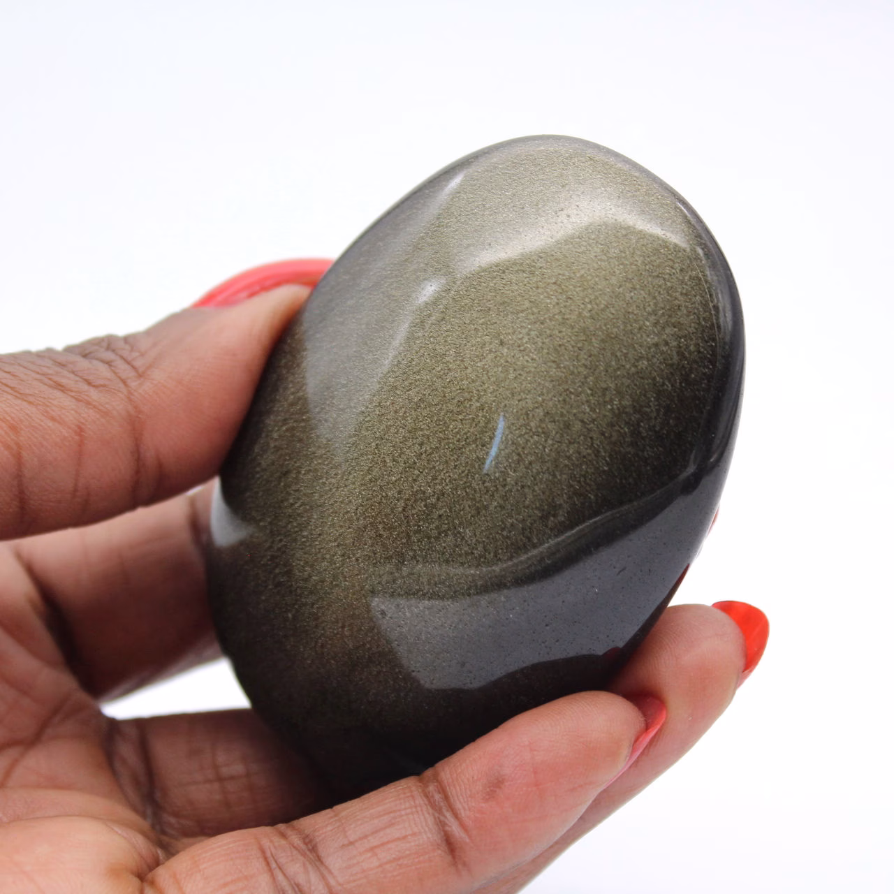 Seixo de obsidiana dourada do México, pedra natural polida