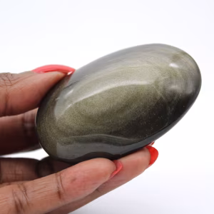Pedra rolada de obsidiana dourada do México, seixo de coleção