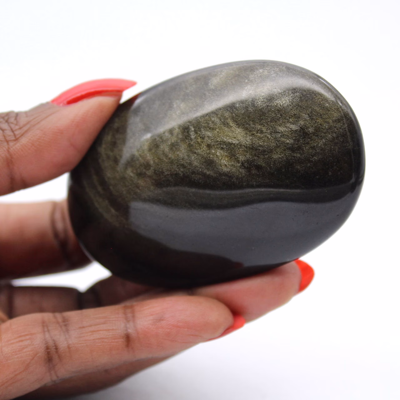 Seixo de obsidiana dourada mexicana, pedra natural de 75 g