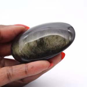 Seixo polido mexicano de obsidiana dourada, peça de 75 g