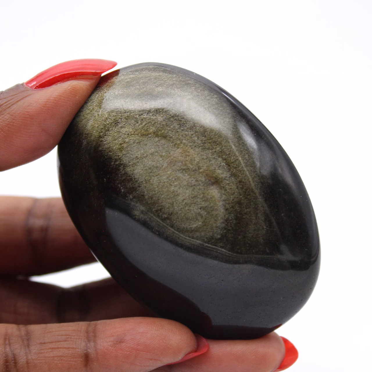 Obsidiana dourada do México em seixo polido, peso 80 g