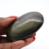 Seixo de obsidiana dourada do México para vitrina geológica - 0