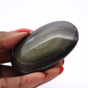 Seixo de obsidiana dourada do México para vitrina geológica
