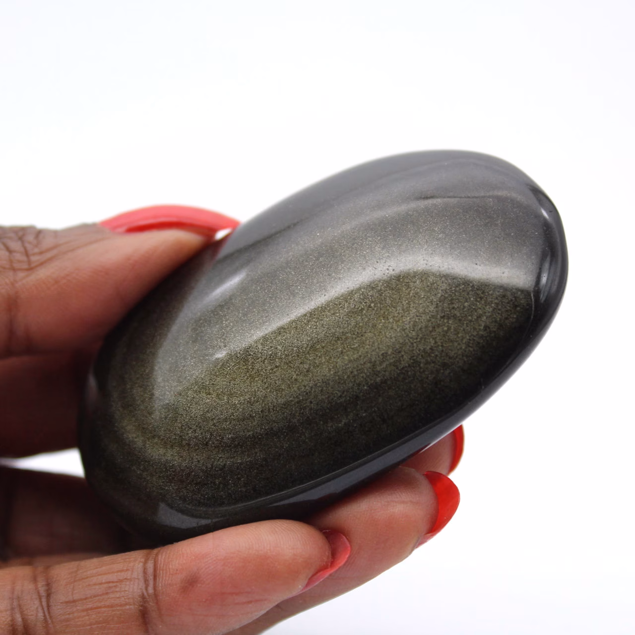 Seixo de obsidiana dourada do México para vitrina geológica