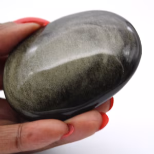 Seixo de obsidiana dourada mexicana, pedra polida de 100 g