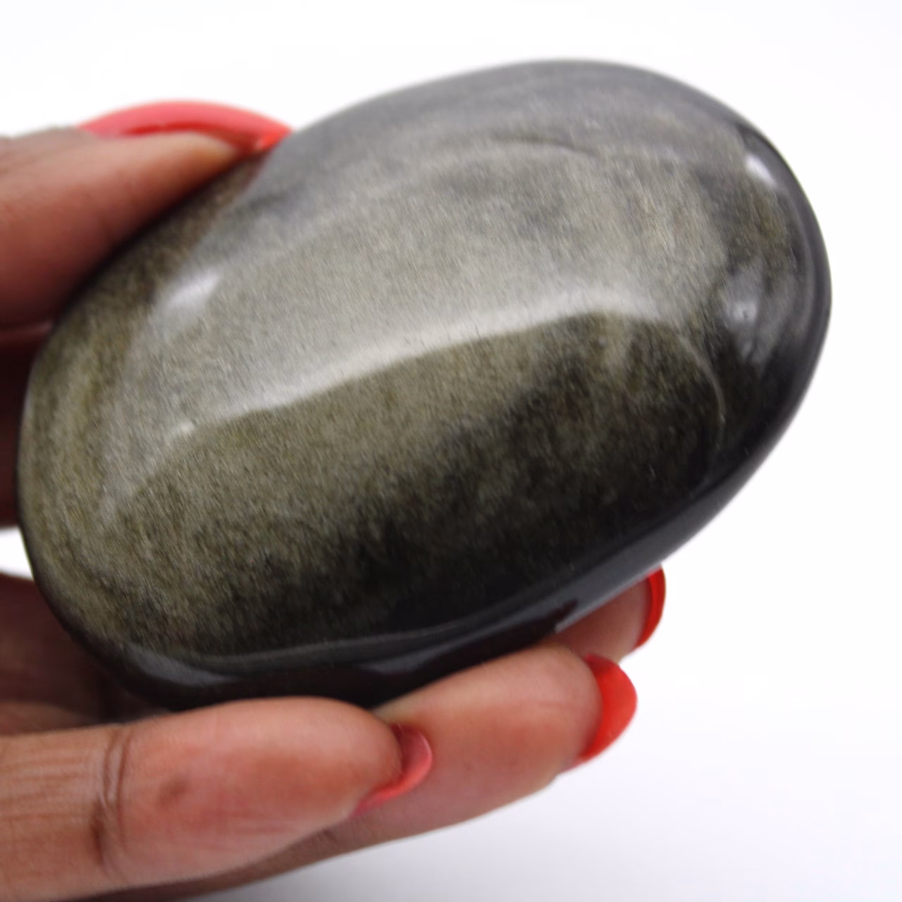Seixo de obsidiana dourada mexicana, pedra polida de 100 g