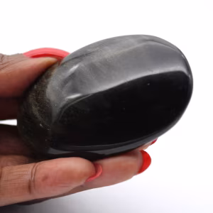 Seixo de obsidiana dourada mexicana com superfície polida, 70 g