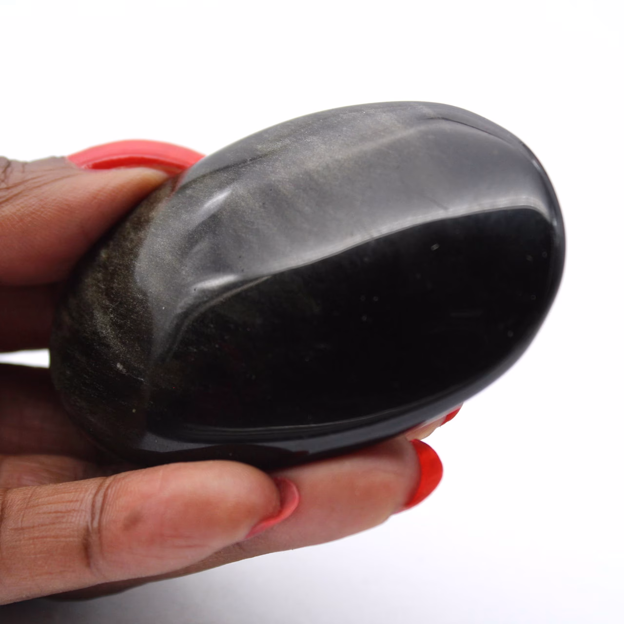 Seixo de obsidiana dourada mexicana com superfície polida, 70 g