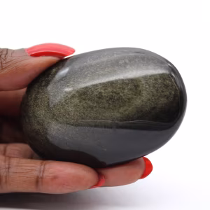 Seixo de obsidiana dourada do México, espécime de 90 g