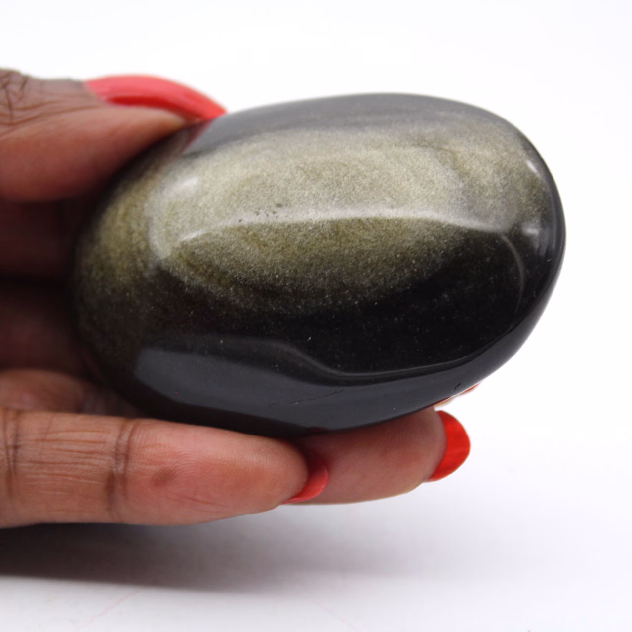Seixo polido de obsidiana dourada mexicana, formato de 80 g