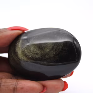 Seixo de obsidiana dourada do México, pedra natural polida