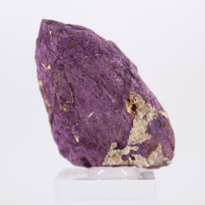 Purpurite bruta portuguesa – Espécime mineralógico sobre suporte